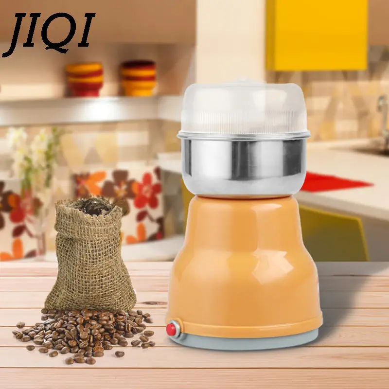 JIQI Электрический мини 220 В кофемолка Бытовая травы медные гайки шлифовальный