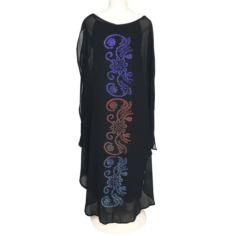 2PCS/SET African Dresses for Women Dashiki Diamond African Clothes Bazin Broder Riche Sexy Slim Robe Evening Long Dress With