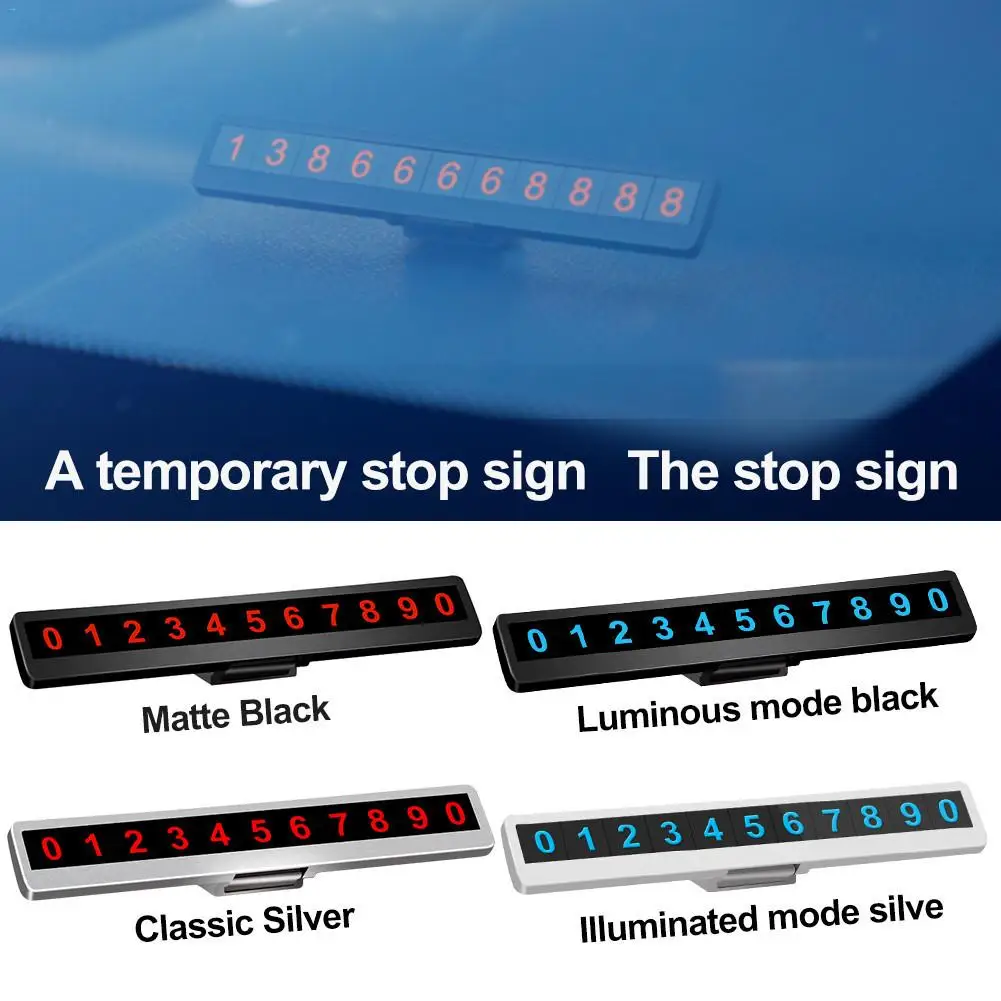 Автомобильная светящаяся парковочная табличка с номером телефона, автомобильная парковочная табличка со скрытым универсальным автомобилем, аксессуары для карт, авто Интерьер