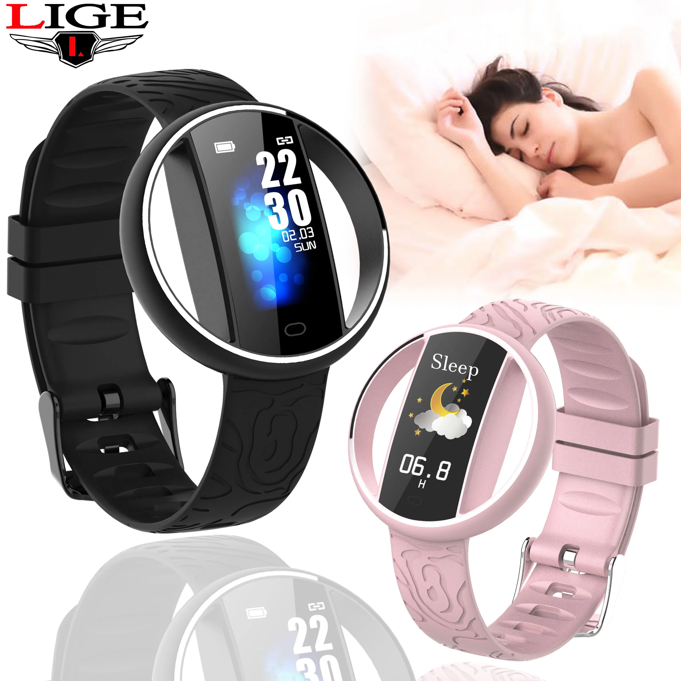 

LIGE Newest Smart Watch Men Women Fitness Tracker Heart Rate Monitor Smart Bracelet Blood Pressure Pedometer For Android Phone