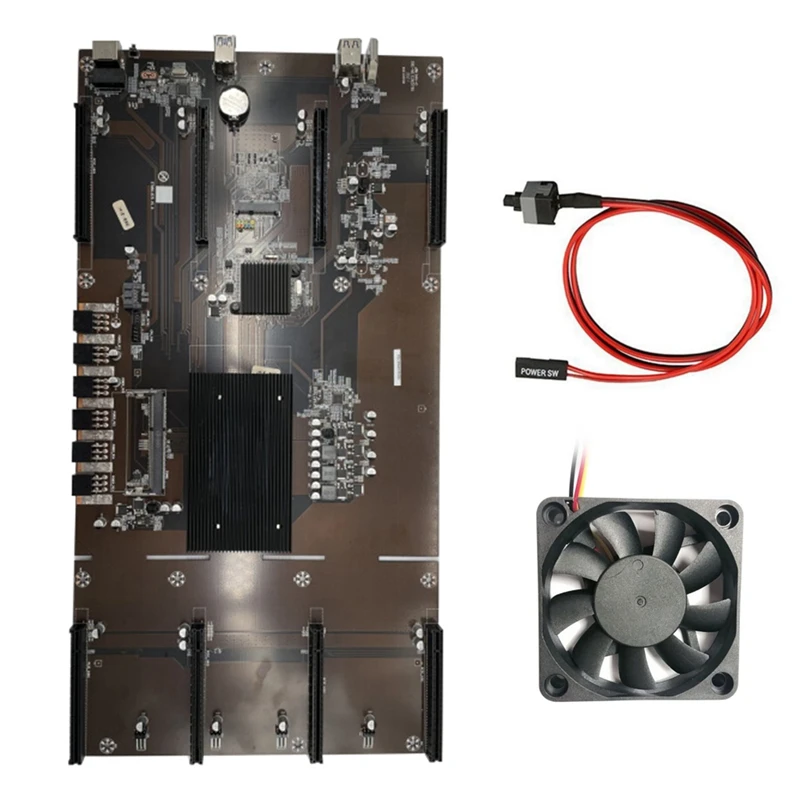 best motherboard for desktop pc ETH80 B75 BTC Mining Motherboard+Switch Cable+Cooling Fan 8XPCIE 16X LGA1155 Support 1660 2070 3090 RX580 Graphics Card latest computer motherboard
