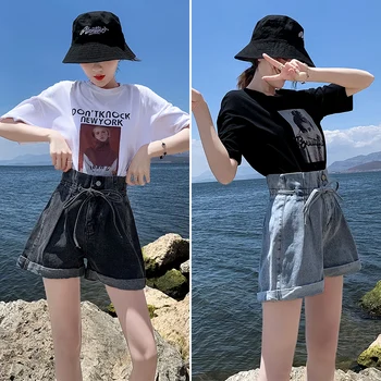 

High Waist Denim Shorts Flower Trousers Fashion Casual Denim Shorts Slim Summer Casual Trousers Jeans Cotton Sexy Rave pants