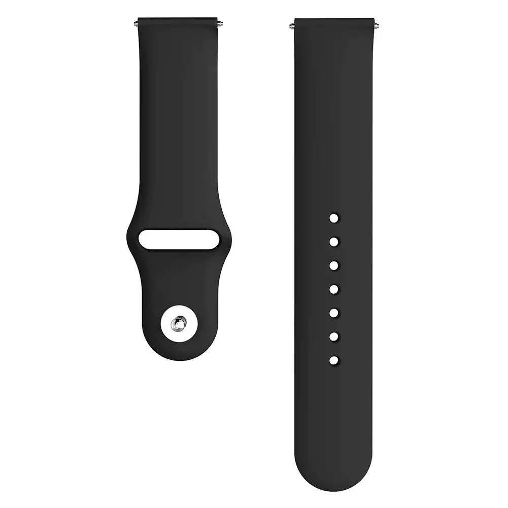 20 мм силиконовый ремешок для часов для samsung Galaxy Active gear S2 Garmin Vivoactive 3 Amazfit часы ремешок аксессуары - Цвет: Black
