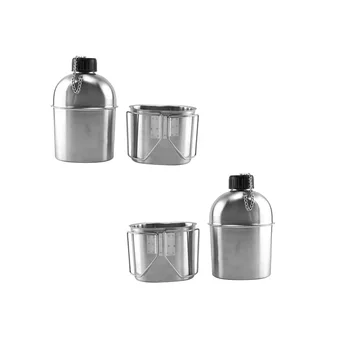 

Set Of 2 Outdoor Stainless Steel 1L Kettle And 0.6L Cup Suitable For Camping