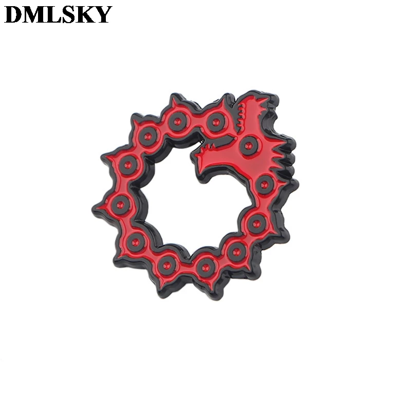 DMLSKY The Seven Deadly Sins, Мультяшные Металлические Булавки, эмалированные Броши для женщин и мужчин, значок для рюкзака, джинсовая брошь M3904