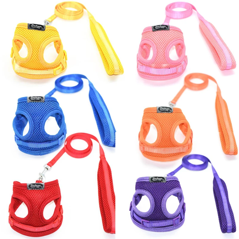 

Dog Cat Harness Vest Pet Supplies Adjustable Soft Breathable Mesh Chest Strap Walking Lead Leash for Puppy Small Medium Dog