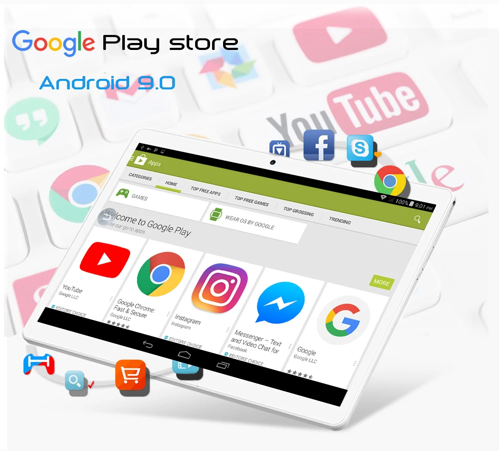 4G FDD Phablet 10-ядерный планшетный ПК 10-дюймовый Android 9,0 ram 6GB rom 64GB 1920*1200 IPS Двойная sim-карта wifi gps планшеты 10 10,1 + подарок