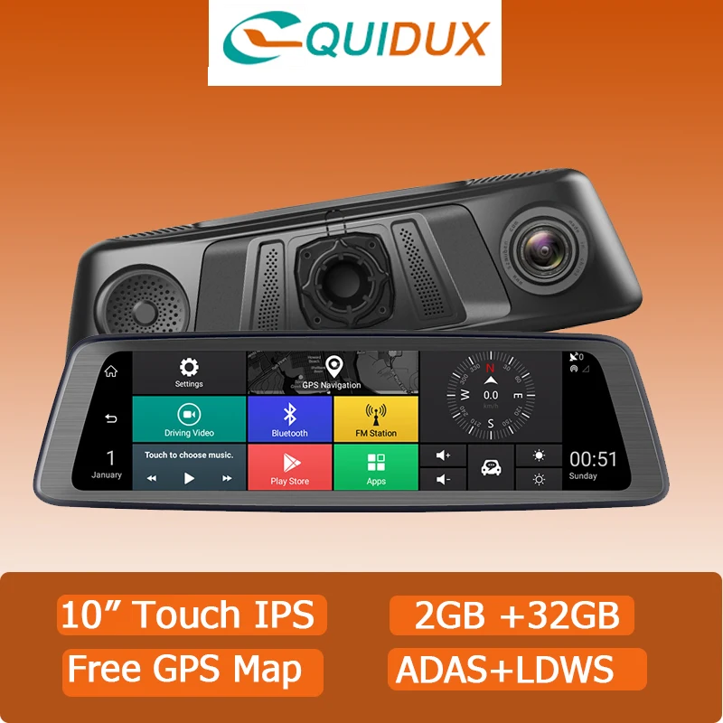 

Dash Cam 10"Android Navi car camera FHD 1080P gps rear view mirror ADAS WIFI dvr drive recorder RAM 2GB+ROM 32G