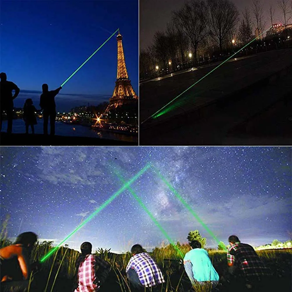 Зеленая лазерная указка лазерный прицел 10000 м 5 мВт Высокая мощная Регулируемая фокусировка лазер лазеры 303 ручка головка горящая спичка