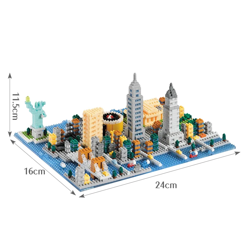 DIY Кирпичи Нью-Йоркская Статуя Свободы алмазные мини-блоки городская архитектура лондонская башня строительство моста кубики, детские игрушки - Цвет: no original box(50)