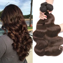 BEAUDIVA предварительно окрашенные человеческие волосы, волнистые бразильские волосы, 4#2#, натуральные черные, цветные, средний, каштановые волосы, ткачество