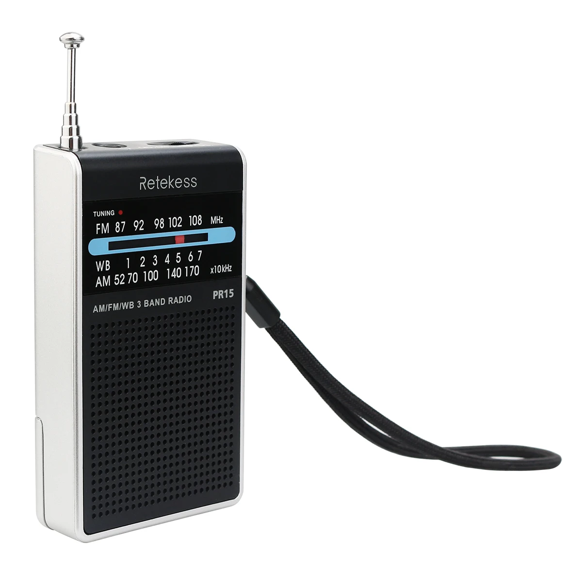 

Retekess PR15 Silvery Black FM/Am/NOAA Hands Tuning Radio F9214A Cross Border Supply of Goods
