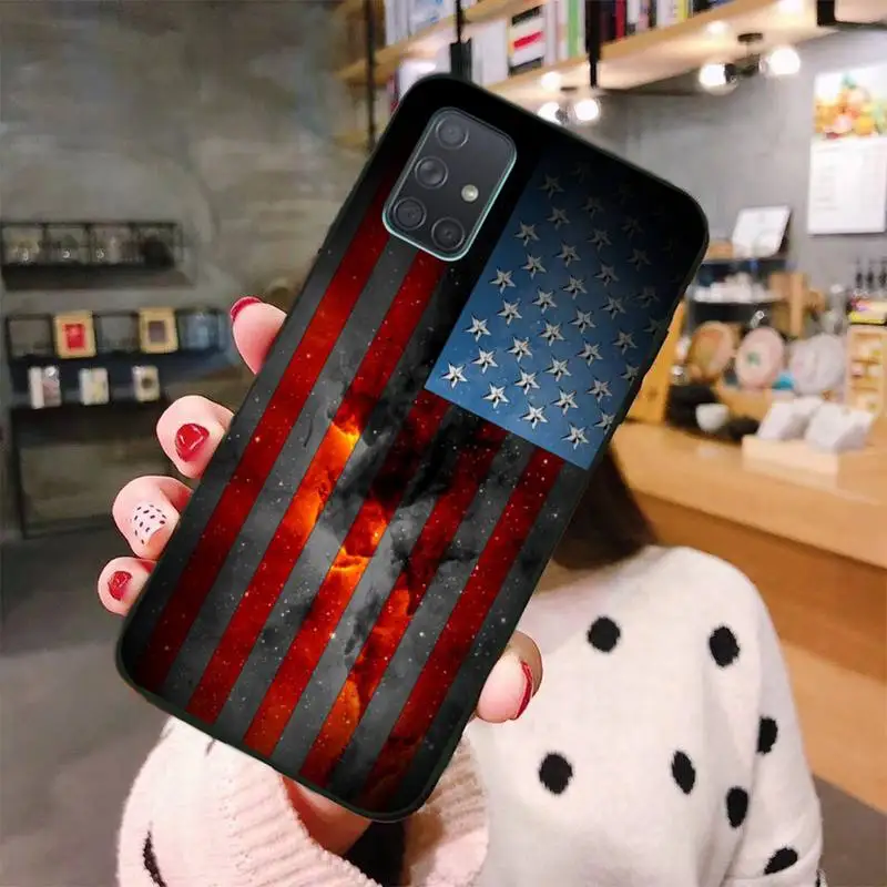 HPCHCJHM Флаг США самодельный раскрашенный блестящий чехол для телефона Samsung A10 A20 A30