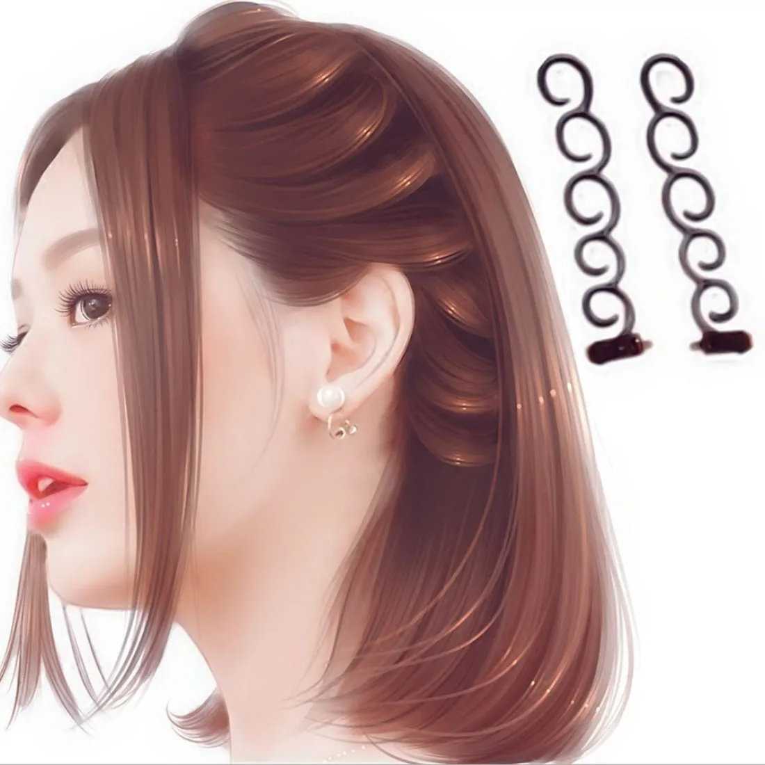 2PCS Women Fashion Flower Magic Hair Clip Bride Stylist Queue Twist Plait Braid DIY Hairstyle Styling Accessory 2021 |