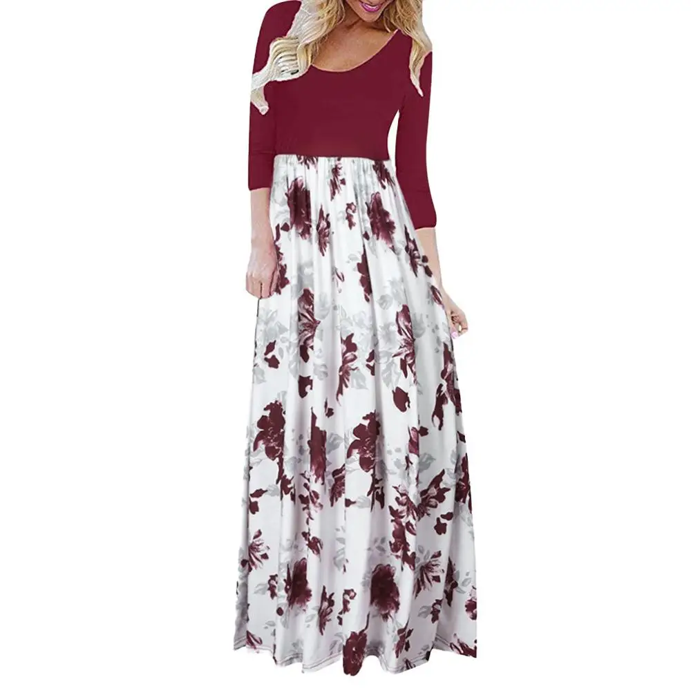 Women's Dress Summer Boho Long Sleeve Floral Print Tank Long Maxi  large sizes women's clothing dresses woman party night #7