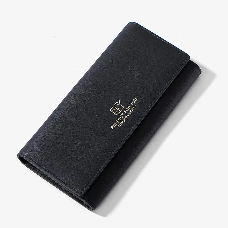 Weichen кошелек женский длинный застежка женский кошелек брендовый дизайнерский Дамский телефон кошелек вместительный клатч кошелек для девочек визитницы - Цвет: Черный
