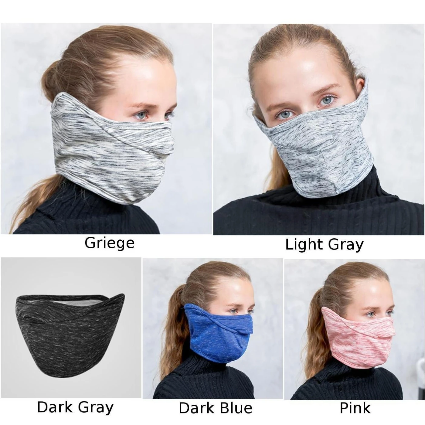Unisex Winter Outdoor Cycling Face Mask Fleece Ear Protector Windproof Neck Warmer Cycling Accessories