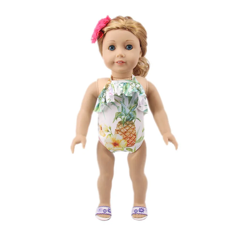 Кукла в купальнике 1 комплект = купальники для кукол+ повязка с цветами на голову аксессуары для 18 дюймов американская кукла& 43 см для ухода за ребенком для мам Кукла-младенец поколения для маленьких девочек