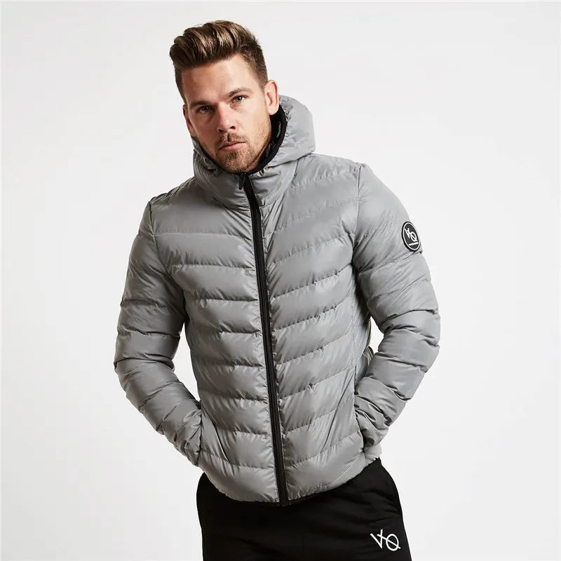 Модное толстое теплое зимнее пальто для мужчин с капюшоном, повседневный мужской пуховик, парка, ветровка, Мужское пальто, 3 цвета - Цвет: gray