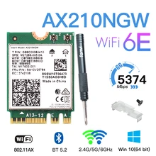 Wi-Fi 6E Intel AX210, Bluetooth 5,2, беспроводная плата M.2 Wlan Wi-Fi 802.11AX 3000 Мбит/с, Wi-Fi 6 AX200, двухдиапазонный сетевой адаптер 2,4G/5 ГГц
