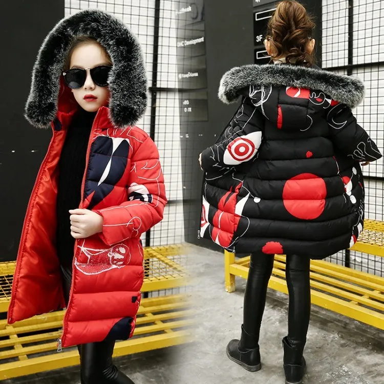

5 Girls Cotton Clothes Coat 8 Winter 9 Big Boy Young STUDENT'S GIRL'S 10 Printed 12 Korean-style 13 Children 15-Year-Old