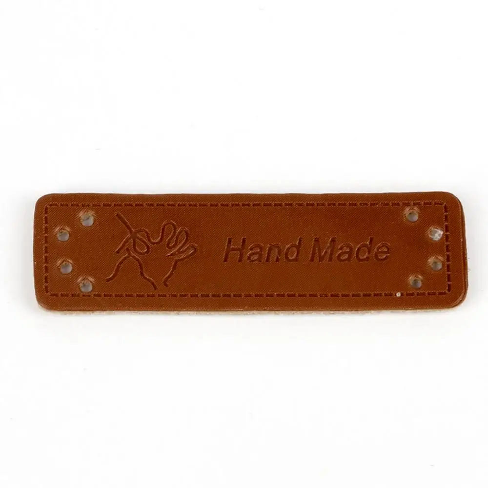 Hand 5x1.5cm Лидер продаж 12 шт./лот Hand Made этикетки для одежды одежда ПУ; кожа; с маркировкой Hand Made теги джинсовые мешки обувь Вышивание интимные аксессуары - Цвет: Hand 5x1.5cm