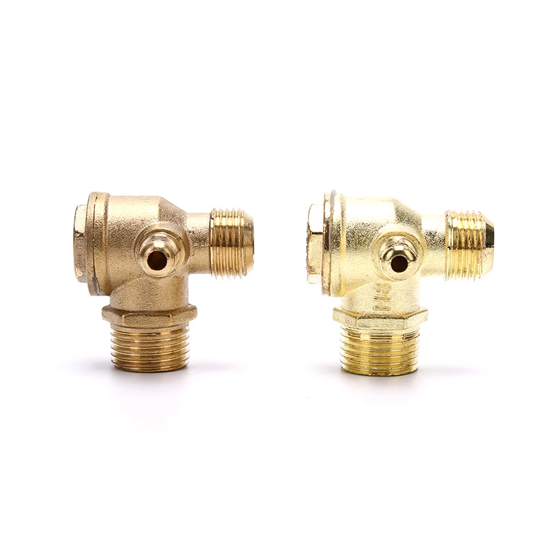 Air Compressor 3-Port Brass Male Threaded Check Valve Connector  Vehicle Tool 