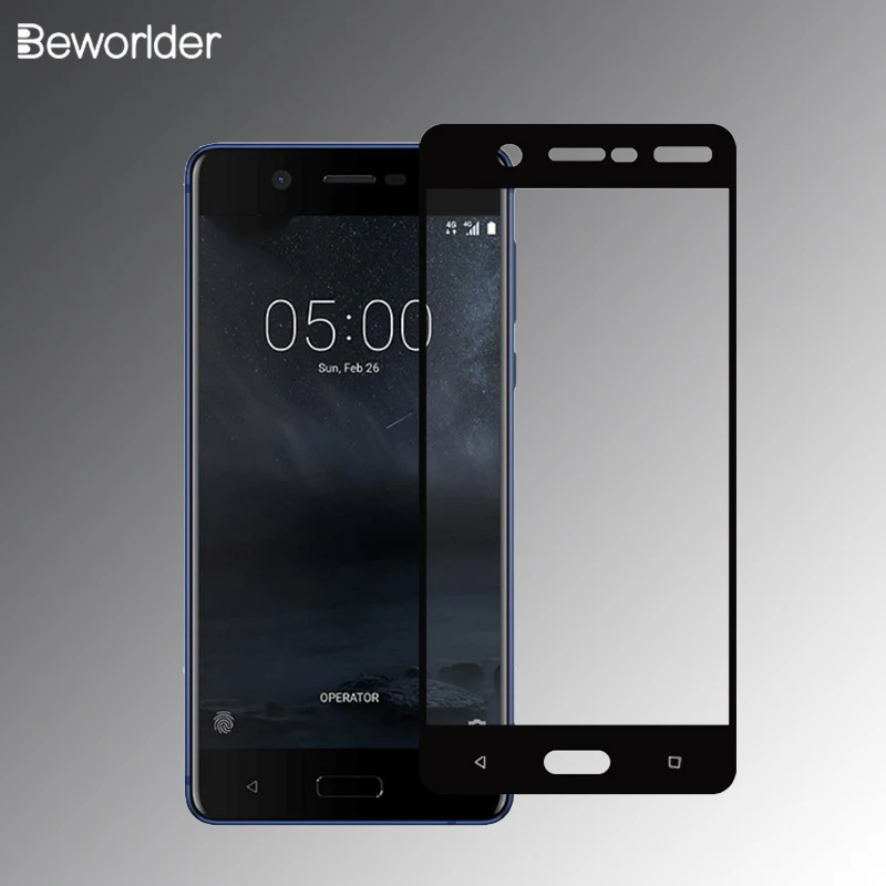 Защитное стекло для Nokia 5 защитная пленка экрана закаленное цветная рамка с