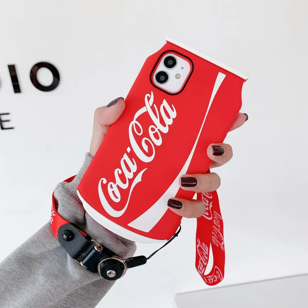 

3D simulation canned beverage bottle case For iPhone X 11 Pro Max XR XS Max 7 8 6 6s plus Super soft silicone back cover coque