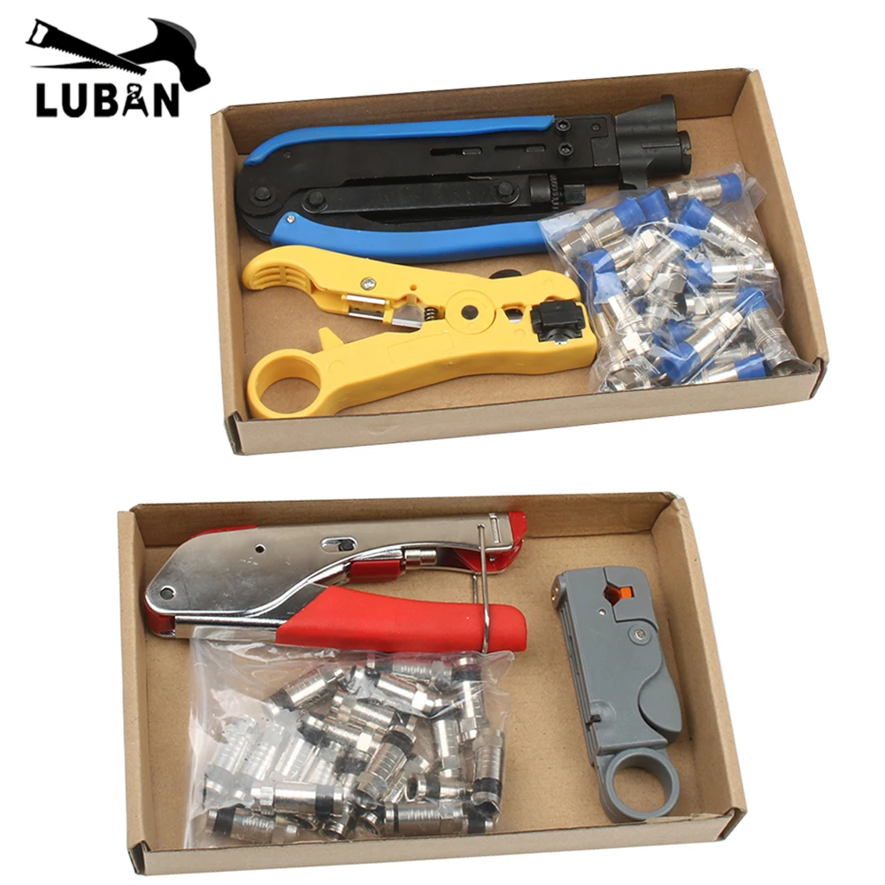 New Multitool Wire Stripping Squeezing Pliers Coaxial Cable Cold Press Clamp RG59 RG6 Crimper Striper Kit | Инструменты