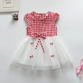 

Spring And Summer Girl Dress Female Children's Sleeveless Korean Plaid Skirt Baby Girl Princess Skirt