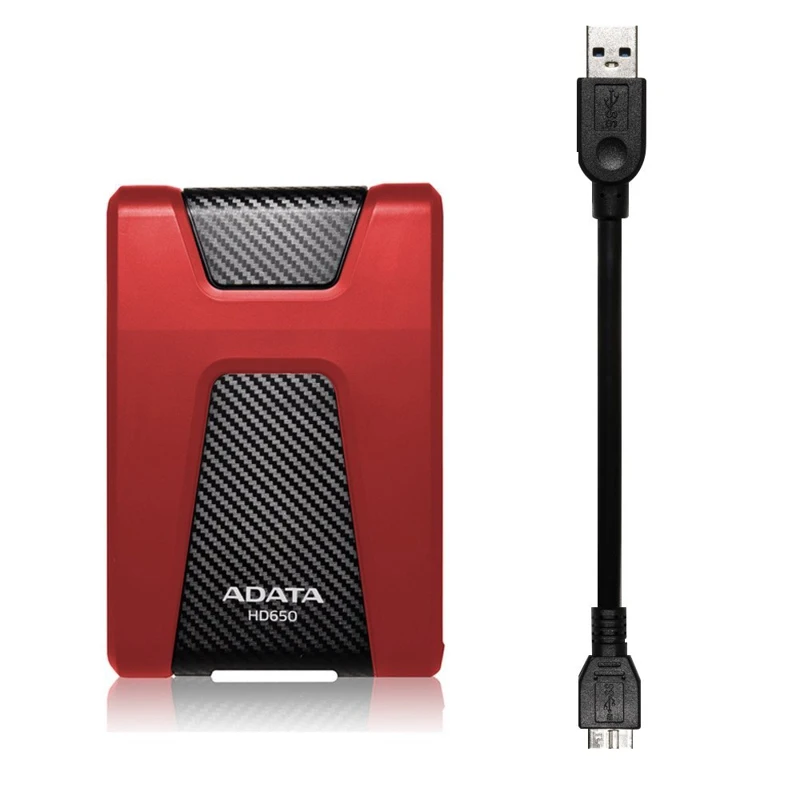 Жесткий диск A-Data USB 3.0 2Tb AHD650-2TU31-CRD HD650 DashDrive Durable 2.5" красный