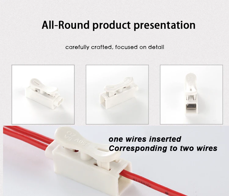 Bloco para Led Fio de Bloqueio Rápida Splice Conector Branco Cabo Elétrico Terminais Strip Conectores Sortidas Casa Ferramentas 180 Pçs - Set 6 bloqueio conector branco cabo elétrico terminais bloco