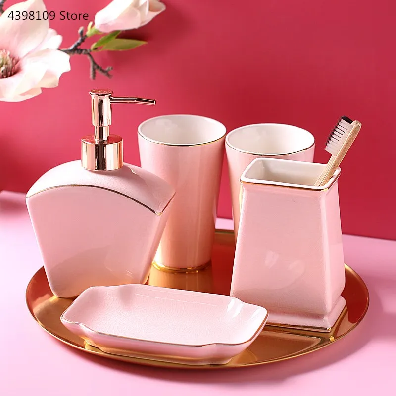 

Nordic bathroom accessories creative ceramics toothbrush holder soap dispenser couple cup bathroom supplies