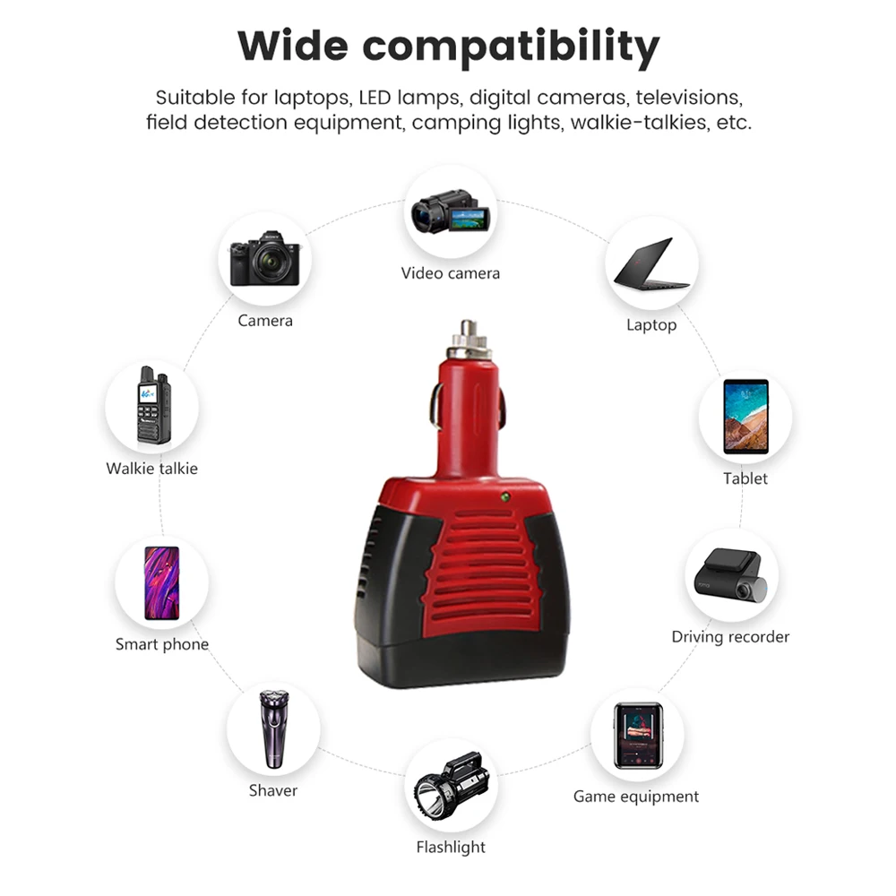 Автомобильный инвертор AOSHIKE USB 2.1A 75 Вт 150 DC 12 В AC 220 110 конвертер адаптер с
