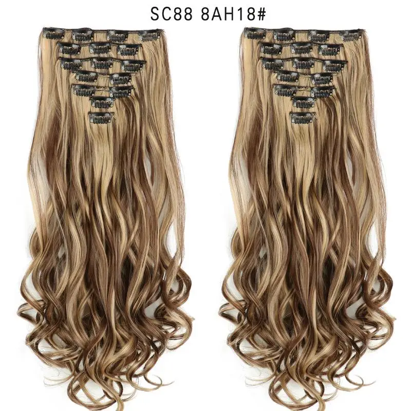 P4/30 MERISIHAIR, 6 шт./набор, 22 дюйма, шиньон, 140 г, прямые, 16 клипс, накладные стильные волосы, синтетические волосы на заколках для наращивания, термостойкие - Цвет: P4/30