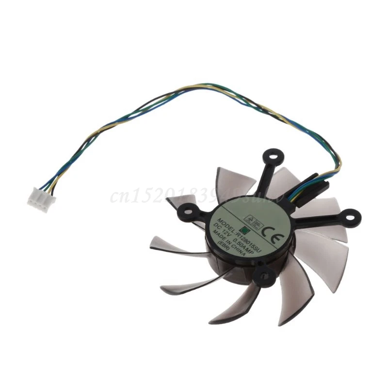 75mm Graphics Card Fan R128015SU Cooler Fan Replacement 0.50A 4Pin Graphics Card Cooling for EAH5830/6850/8600/9800 cooling fan,gaming cooling fan