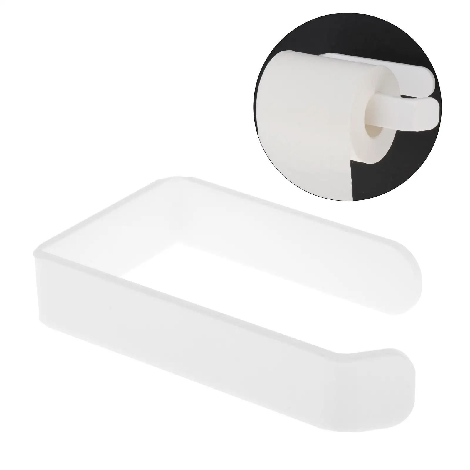 White Acrylic Toilet Paper Holder Wall Mounted Kitchen Bathroom Waterproof Towel Rack Accessories Shelf