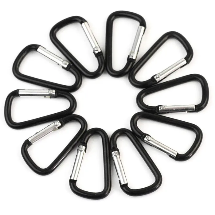 

10pcs Black Aluminum Alloy D Carabiner Outdoor Spring Snap Clip Hooks Keychain Climbing Camping Hiking Quickdraws In Stock #L40