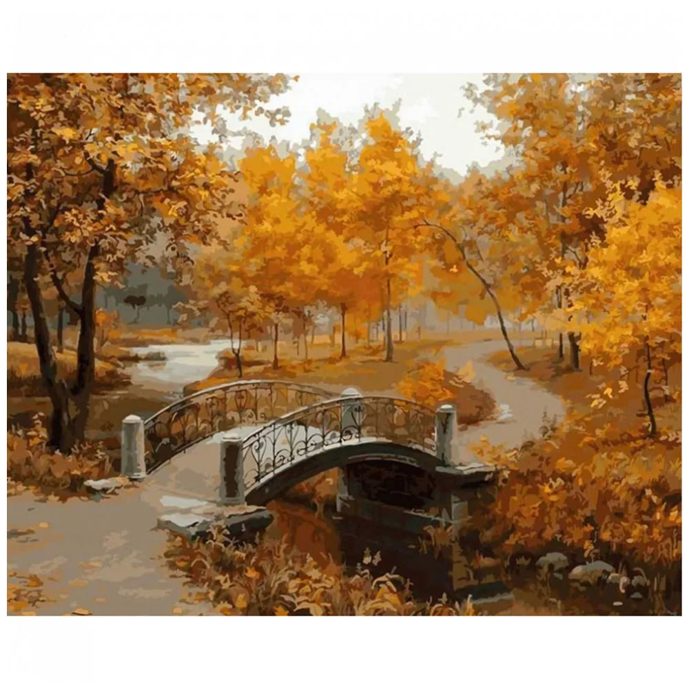 &quotОсенний парк&quot Живопись по номерам на холсте 40 * 50. Белоснежка. 527-CG | Игрушки и