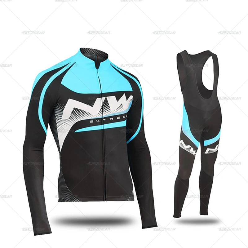 Pro Team Велоспорт Джерси комплект одежда с длинными рукавами Осень MTB велосипедная одежда открытый дышащий гоночный Спортивная одежда для велосипеда быстросохнущая - Цвет: Bib Cycling Set