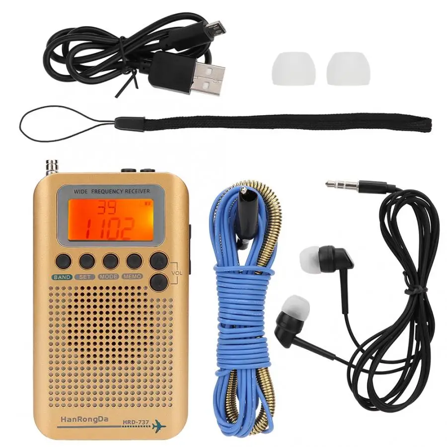 Многофункциональный Универсальный радиоприемник для Air/FM/AM/SW/VHF/CB Band SQ шумоподавление Цифровой Радиоприемник динамик