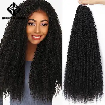 

18inch Afro Yaki Kinky Curly Wet Curl Soft Ombre Synthetic Crochet Braiding Hair Extensions Marly Hair for Black Women