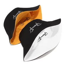 Новая Корейская двухсторонняя одежда креативная вышитая Рыбацкая шляпа Повседневная модная кепка с козырьком Мужская и женская шляпа-ведерко кепки