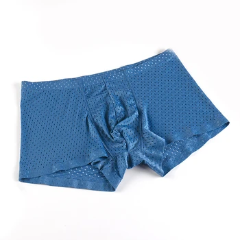 

Men Briefs Shorts Underwear Sexy Solid Trunks Hollow Mesh Sport Underpants