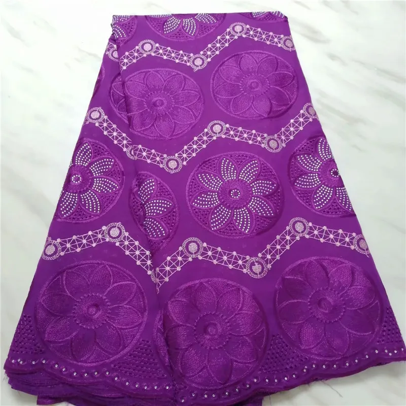 

2019 High quality African embroidery cotton lace fabric Chain design 100% cotton mesh lace for nice clothes 5 yards!P1