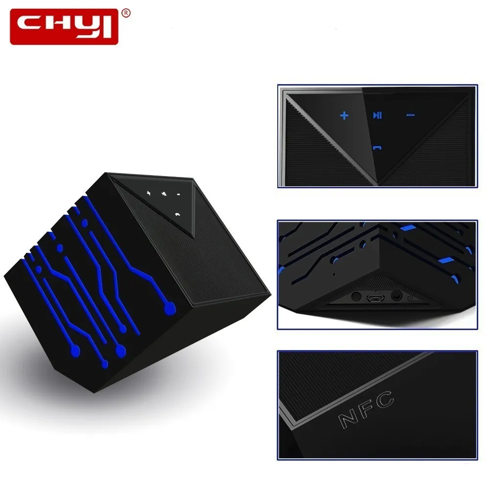 CHYI Bluetooth Mini NFC Touch аудио динамик Портативный беспроводной Смарт 3D стерео звуковая система для смартфона Крытый/Открытый Boombox