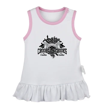 

Punk Crooks and Castles Graffiti Art Sticker King Newborn Baby Girls Dresses Toddler Sleeveless Dress Infant Cotton Clothes