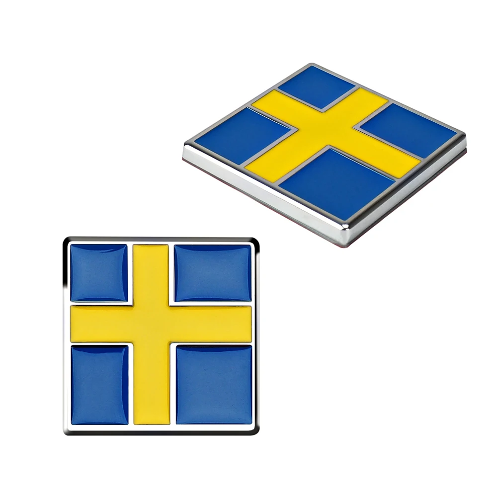 Car Side Rear Trunk Sweden Flag Emblem Logo Sticker For VOLVO XC90 XC60 ...