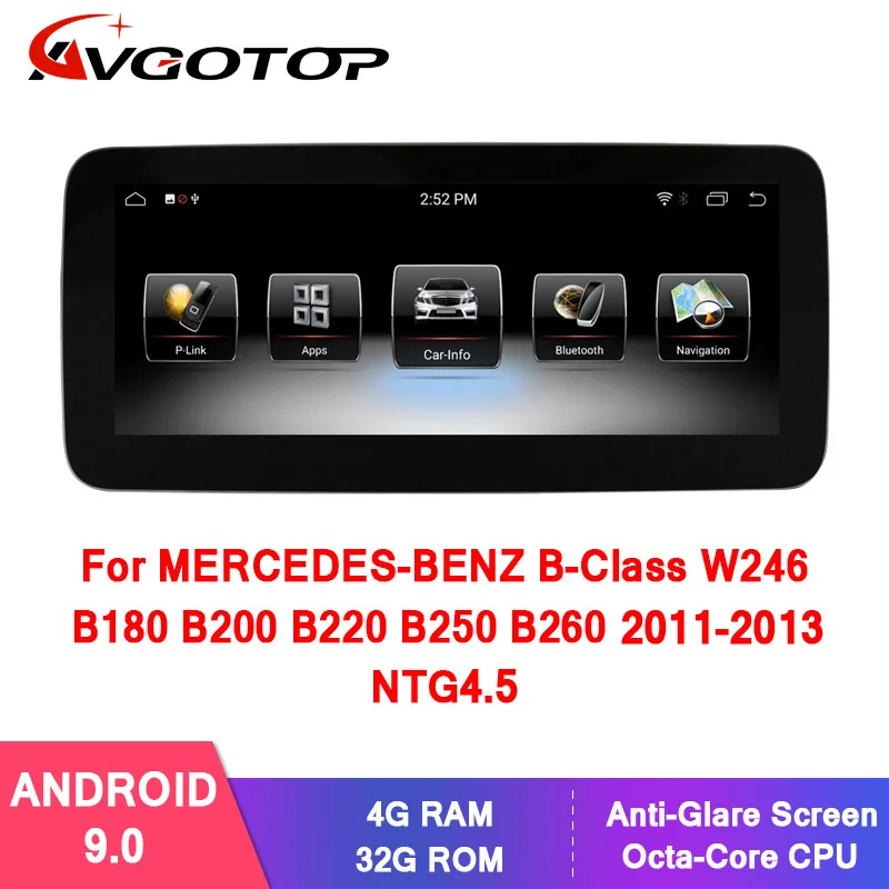 

AVGOTOP Big screen Android 7.1 GPS Car Radio DVD Player for MERCEDES-BENZ B-class W246 B180 B200 B220 B250 B260 2013-2014 NTG4.5